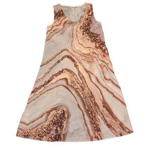 Sleeveless Granite Pattern Dress, Size M